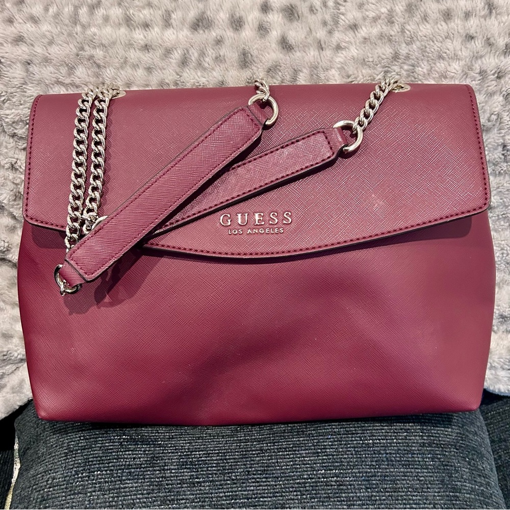 Guess Women's Burgundy “Robyn” Shoulder Bag